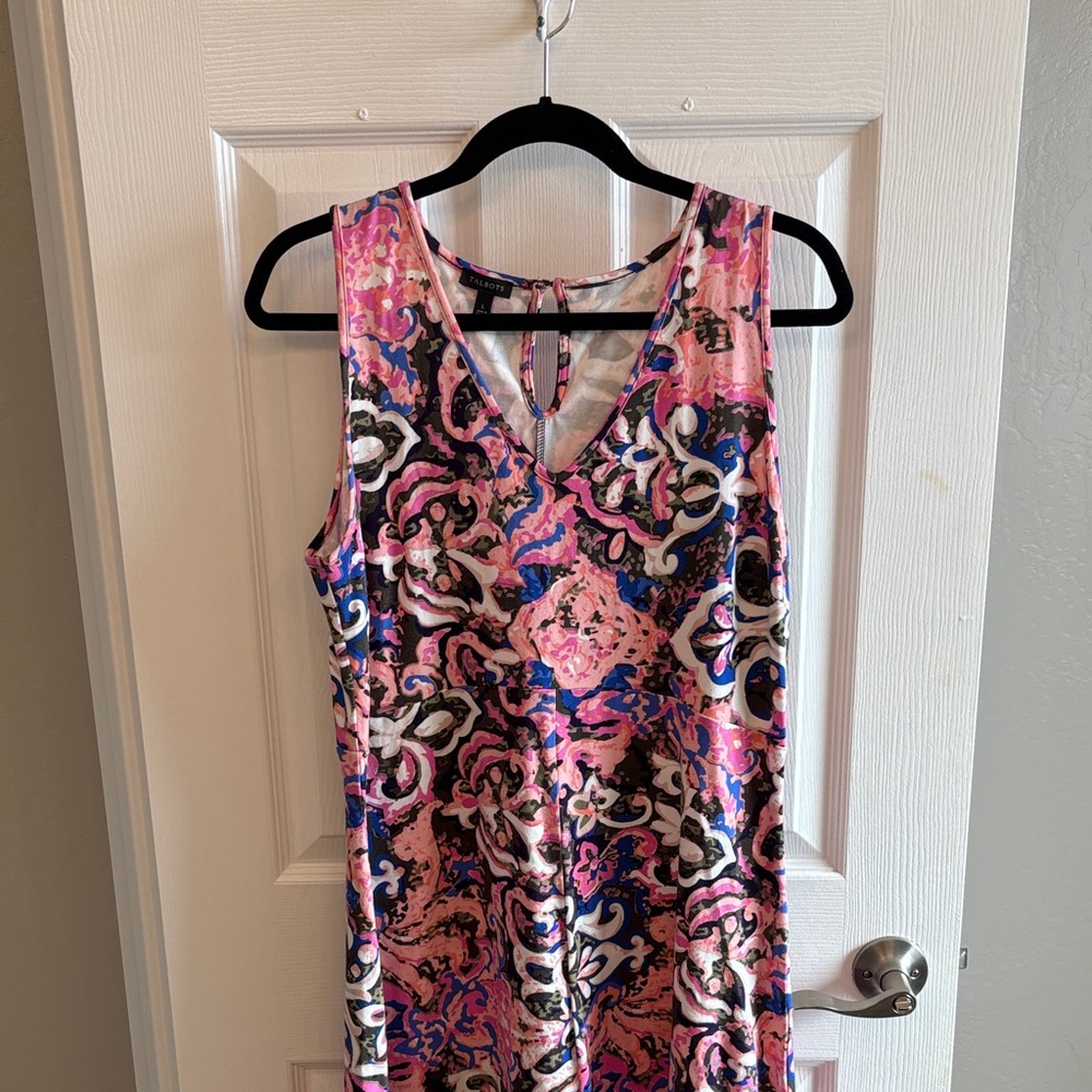 Talbots Pink and Blue Patterned Maxi Dress